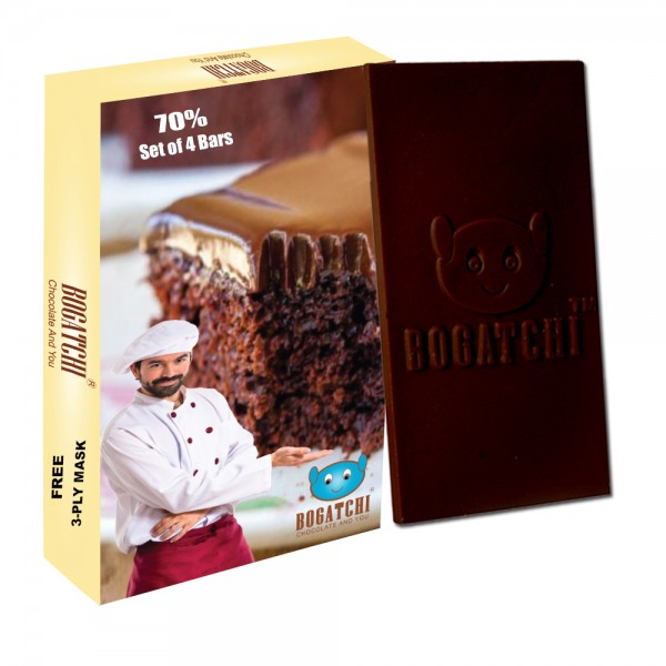 BOGATCHI Baking Chocolate Bar | VEGAN Chocolate |GLUTEN FREE |Pure Artisanal 70% Dark Cooking Chocolate Bars for baking, 320g
